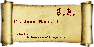 Blechner Marcell névjegykártya
